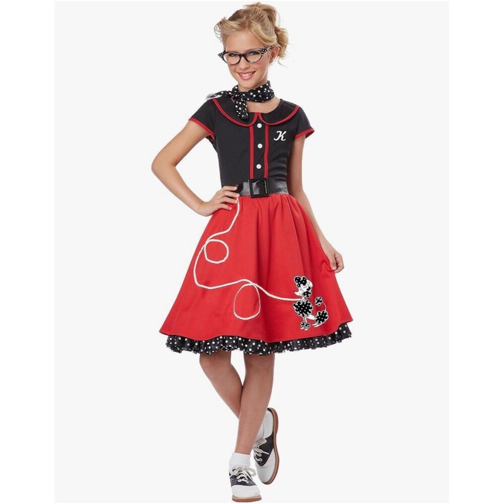 Girl’s Red 50s Sweetheart Costume Sz XL